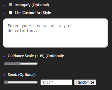 Advanced Options Panel
